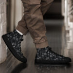 Death Skull Graphic High Top Canvas Shoes