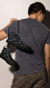 Death Skull Graphic High Top Canvas Shoes - Image 2