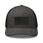 American Flag Embroidered 6-Panel Camouflage Trucker Cap