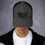 American Flag Embroidered 6-Panel Camouflage Trucker Cap - Image 2