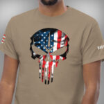 American Flag Punisher Skull Graphic T-shirt - Image 2