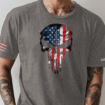 American Flag Punisher Skull Graphic T-shirt - Image 3