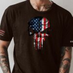 American Flag Punisher Skull Graphic T-shirt - Image 4