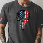 American Flag Punisher Skull Graphic T-shirt - Image 5