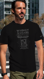 Whiskey & Cigars Crew Neck T-shirt - Image 3
