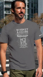 Whiskey & Cigars Crew Neck T-shirt - Image 10