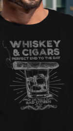 Whiskey & Cigars Crew Neck T-shirt - Image 2