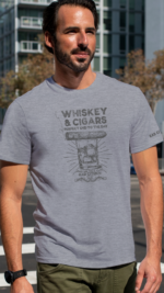 Whiskey & Cigars Crew Neck T-shirt - Image 9