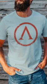 Spartan Lambda Symbol Crew Neck T-Shirts Men Cotton - Image 4